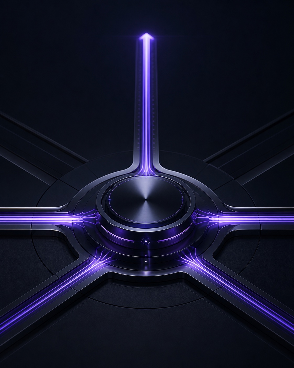 Violet payment paths converging into one secure processing hub